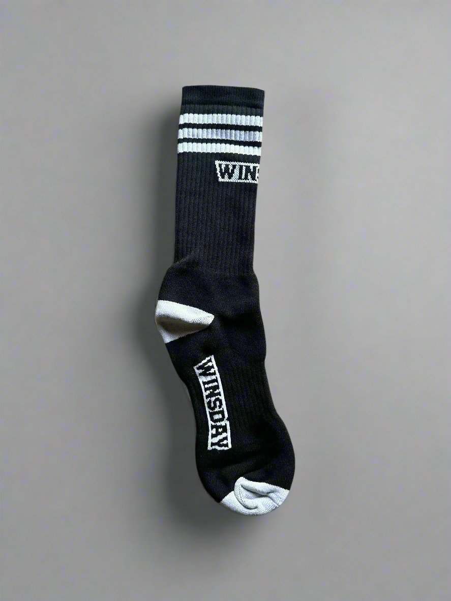 Winsday Double Striped Black Socks