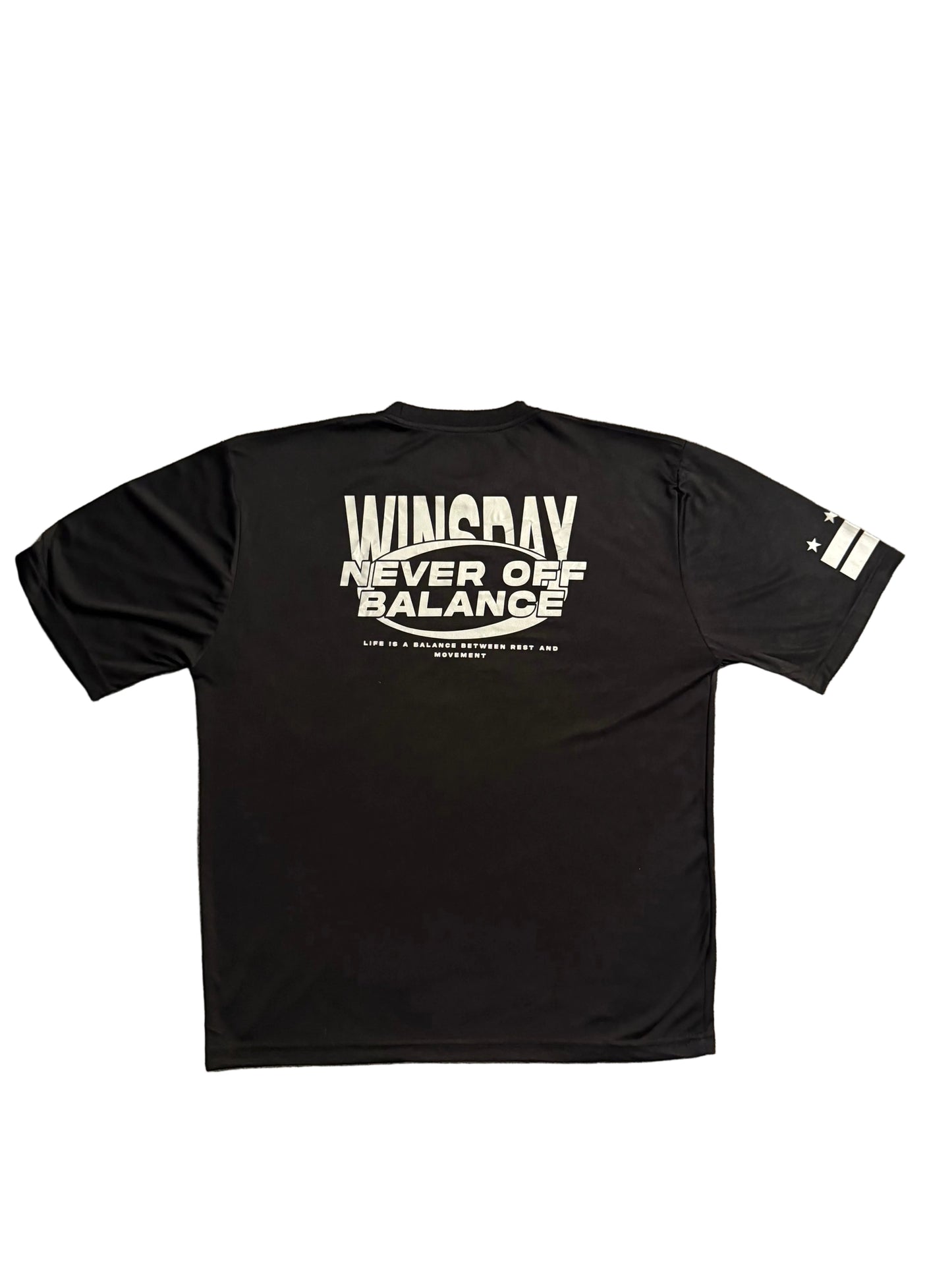 Never Off Balance Performance Tee Black