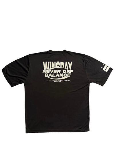 Never Off Balance Performance Tee Black