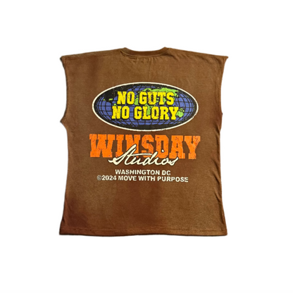 No Guts No Glory Sleeveless T-shirt  Brown