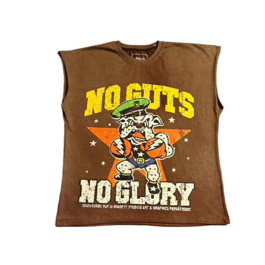 No Guts No Glory Sleeveless T-shirt  Brown