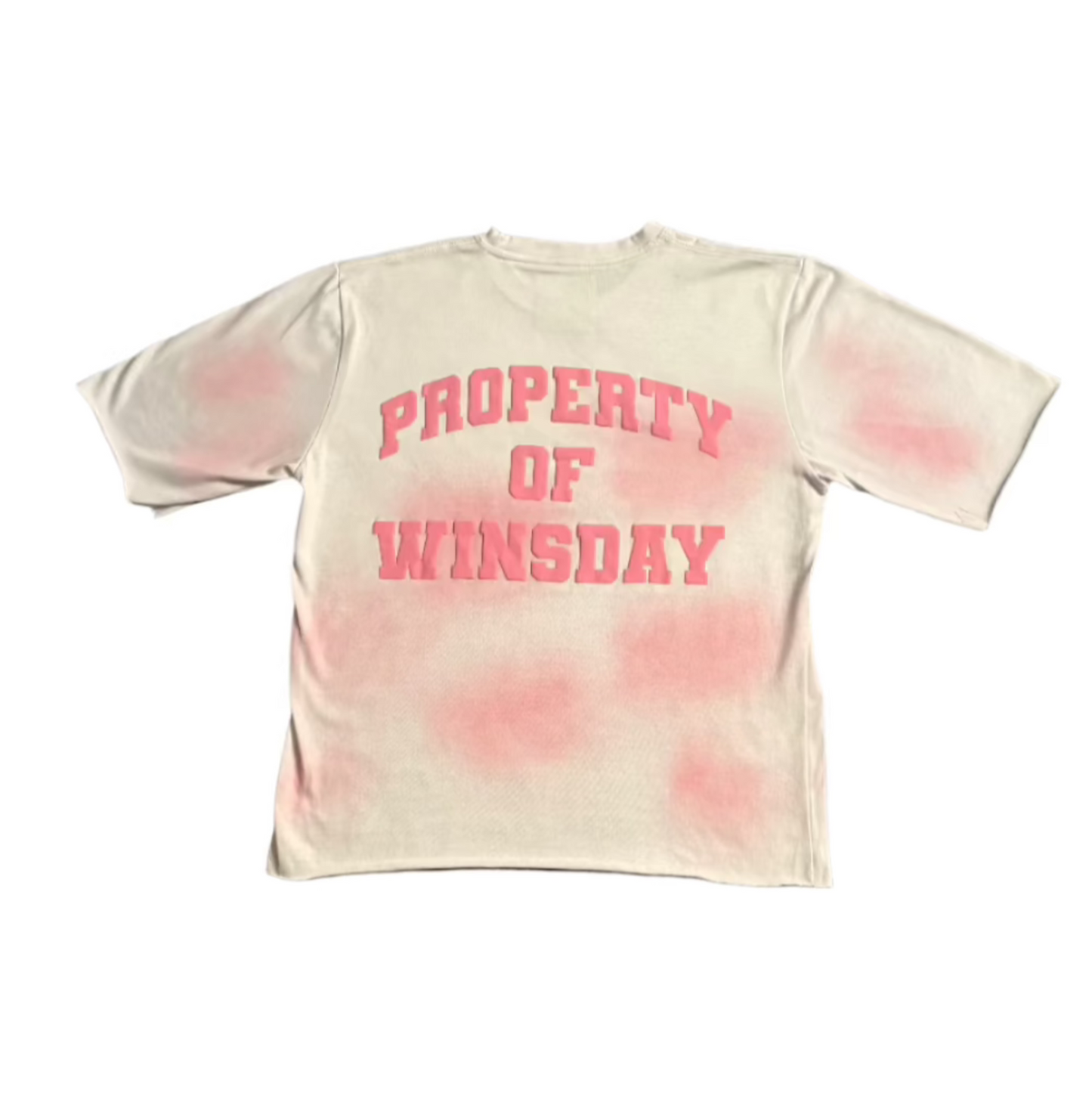 Property Of Winsday Puff Print T-shirt Pink